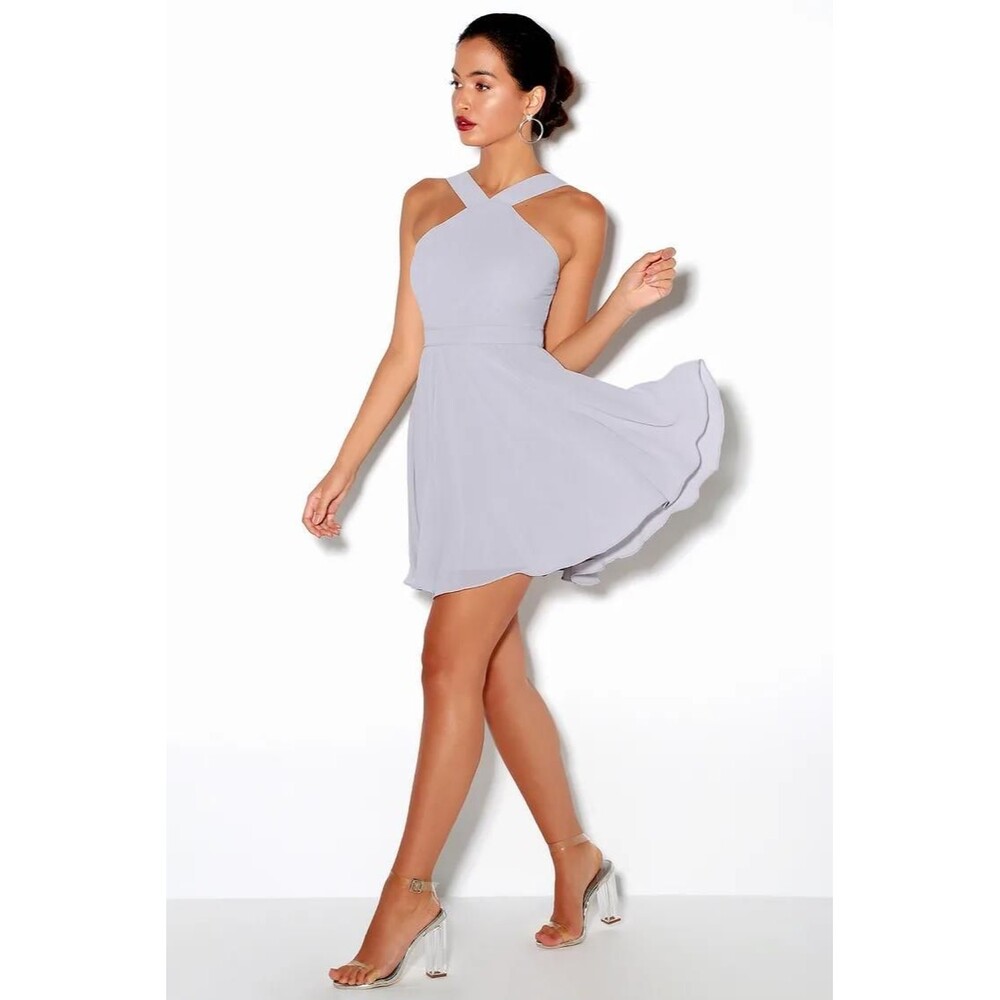 Women's NWT| Lulus |Forevermore Grey Skater Dress |Size M